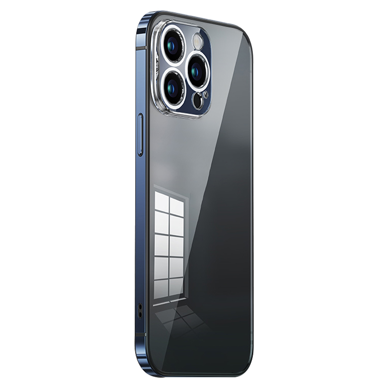 

Tpu+pc+metall-rahmen-telefonhülle Für Iphone 14 Pro Anti-Drop Transparent Schlankes Telefonabdeckung - Blau, iPhone 14 Pro