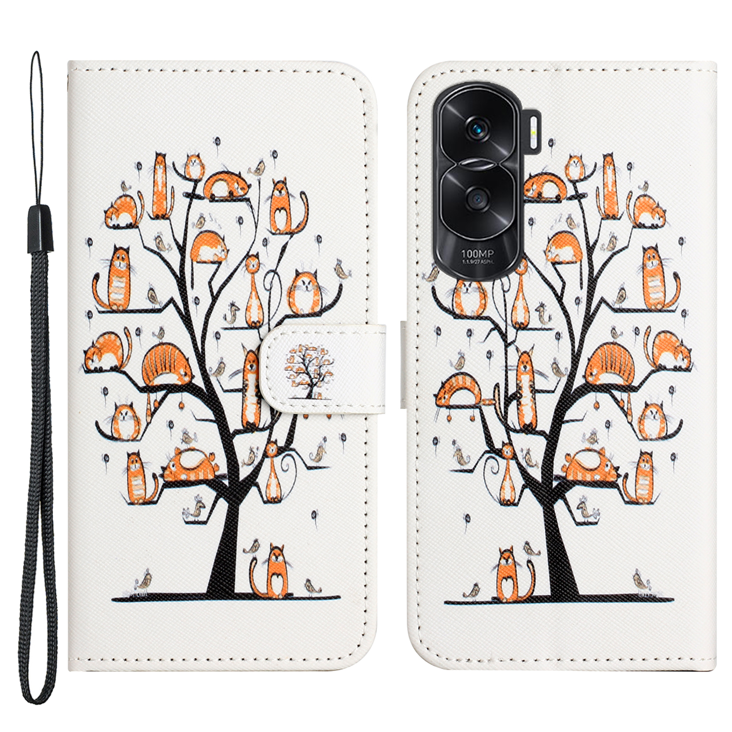 

3D -muster -druckbrieftasche Für Ehren 90 Lite 5G / X50i 5g, PU Lederkreuz Texturständer Cover - Katze Und Baum, Honor 90 Lite 5G