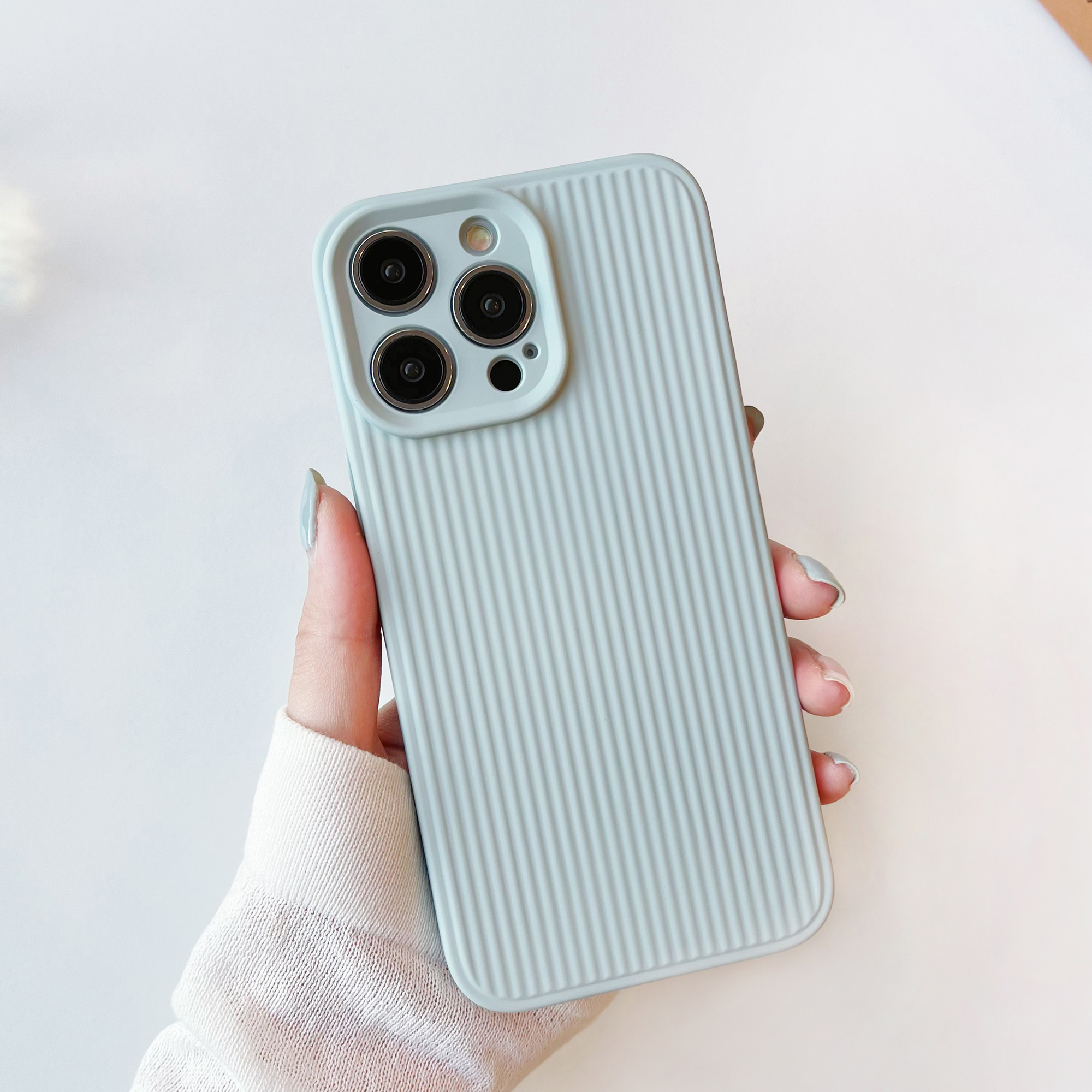 

Für Iphone 14 Pro Max Anti-Stripes Back Phone Hülle Weiche Tpu-schockschutzschutzabdeckung - Baby Blau, iPhone 14 Pro Max