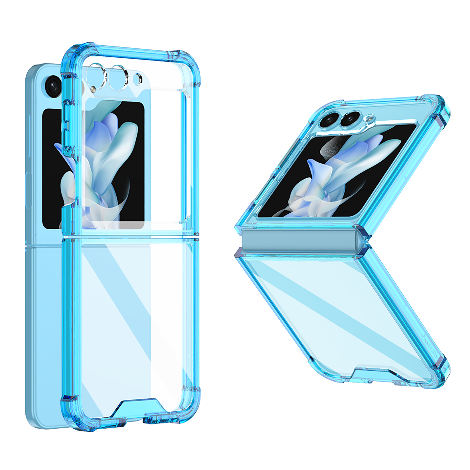 

GKK Für Samsung Galaxy Z Flip5 5G Clear Phone Case Soft TPU Airbag Anti-fall-abdeckung - Transparent Blau, Galaxy Z Flip5 5G