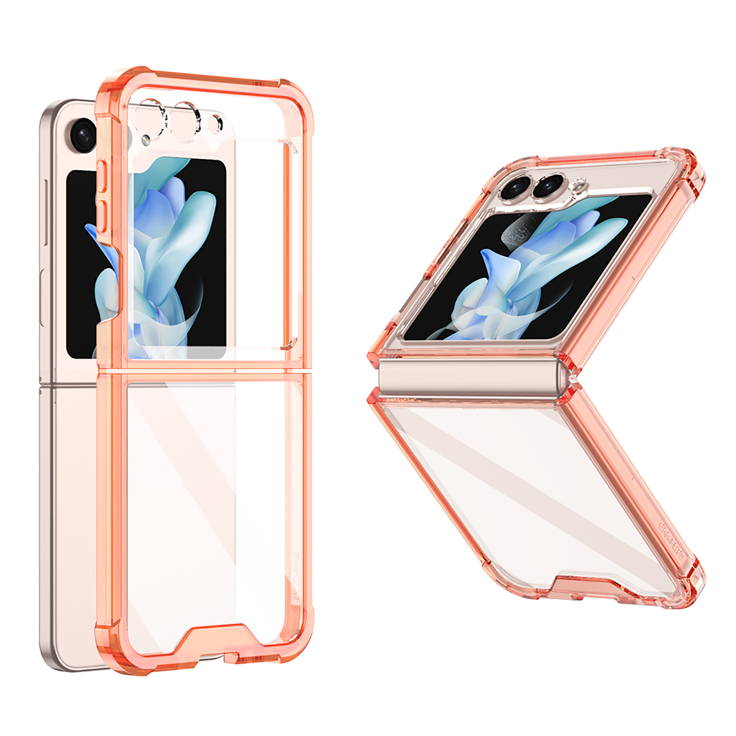 

GKK Für Samsung Galaxy Z Flip5 5G Clear Phone Case Soft TPU Airbag Anti-fall-abdeckung - Transparentes Rosa, Galaxy Z Flip5 5G