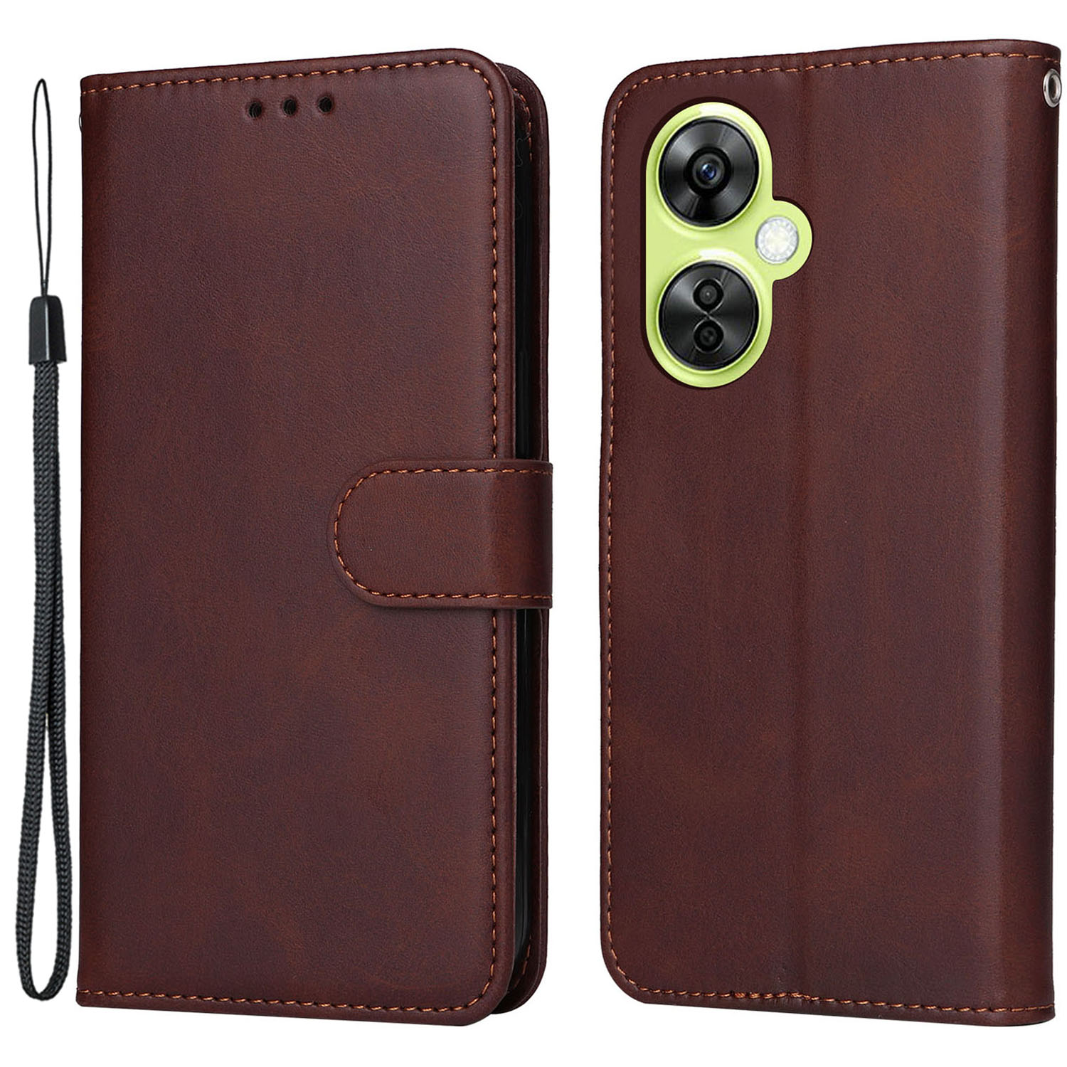 

Brieftaschenstandgehäuse Für OnePlus Nord CE 3 Lite 5G / N30 5g / Oppo K11x 5G PU Leder -kalb -textur -telefonabdeckung - Braun, OnePlus Nord CE 3 Lite 5G
