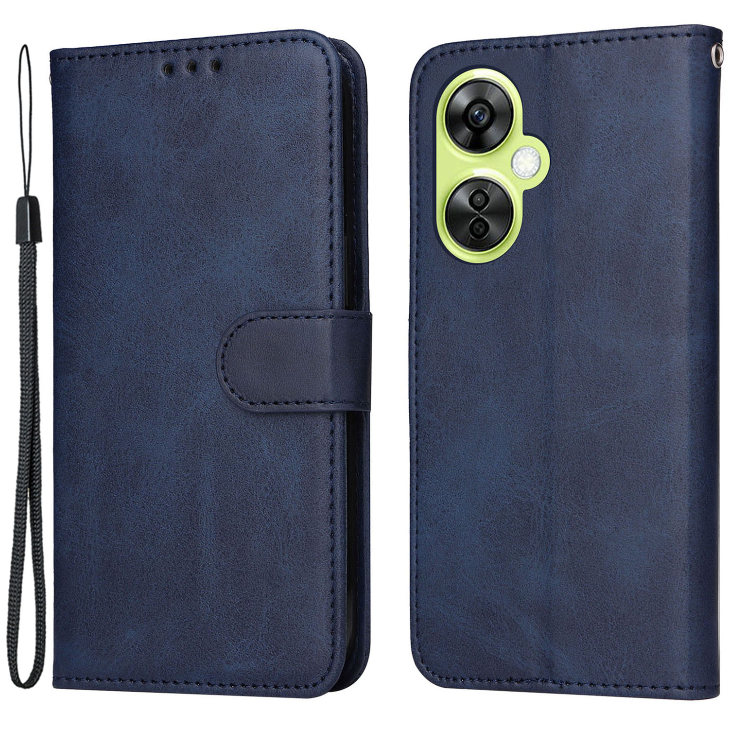 

Brieftaschenstandgehäuse Für OnePlus Nord CE 3 Lite 5G / N30 5g / Oppo K11x 5G PU Leder -kalb -textur -telefonabdeckung - Blau, OnePlus Nord CE 3 Lite 5G