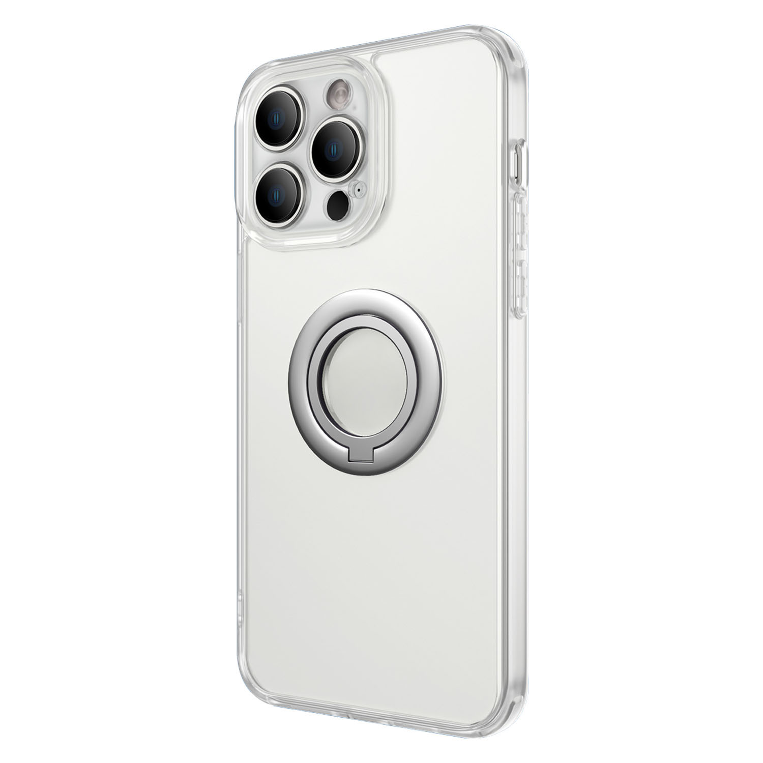 

Mattes Handy-hülle Für Iphone 13 Pro Anti-fingerabdruck-ring-kickstand Stoßdämpfer PC + Tpu-abdeckung - Transparent Weiß, iPhone 13 Pro