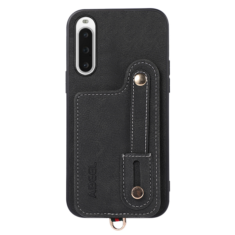 

ABEEL Style 03 Für Sony Xperia 10 V Litchi Textur PU Leder+tpu+pc Kickstand Cover Rotierende Kartenhalter Telefonhülle - Schwarz, Sony Xperia 10 V