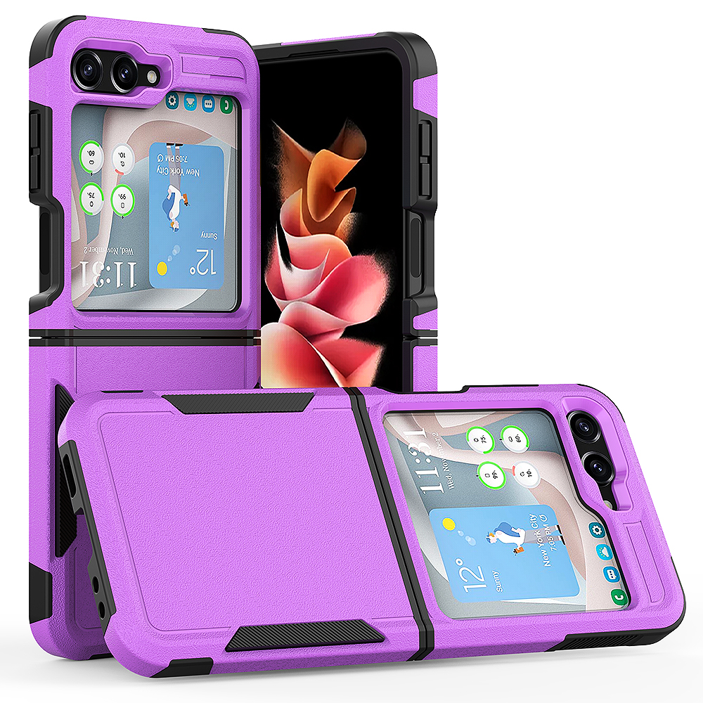 

Für Samsung Galaxy Z Flip5 5G Dual Layer Protection PC+TPU Deckung Anti-fall-telefonhülle - Lila, Galaxy Z Flip5 5G