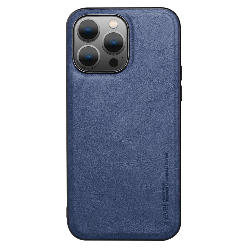 

X-level Bojue-3-serie Für Iphone 15 Pro PU Lederbeschichtete Tpu-abdeckung Anti-drop-telefonhülle - Blau, iPhone 15 Pro