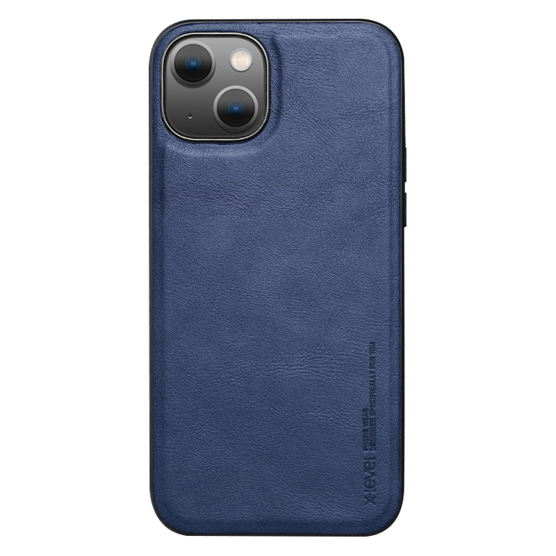 

X-level Bojue-3-serie Für Iphone 15 PU Leder+tpu-schutzhülle Anti-kratzer-telefonhülle - Blau, iPhone 15
