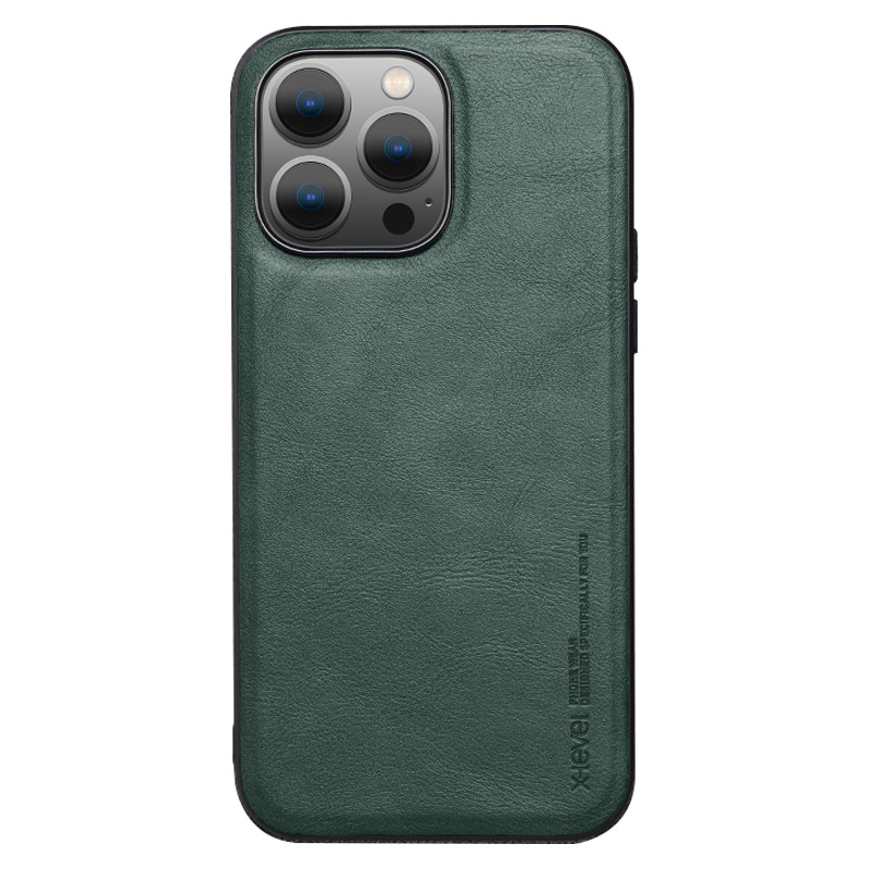 

X-level Bojue-3-serie Für Iphone 15 Pro Max PU Leder+tpu-telefonabdeckung Anti-fall-back-hülle - Mitternacht Grün, iPhone 15 Pro Max