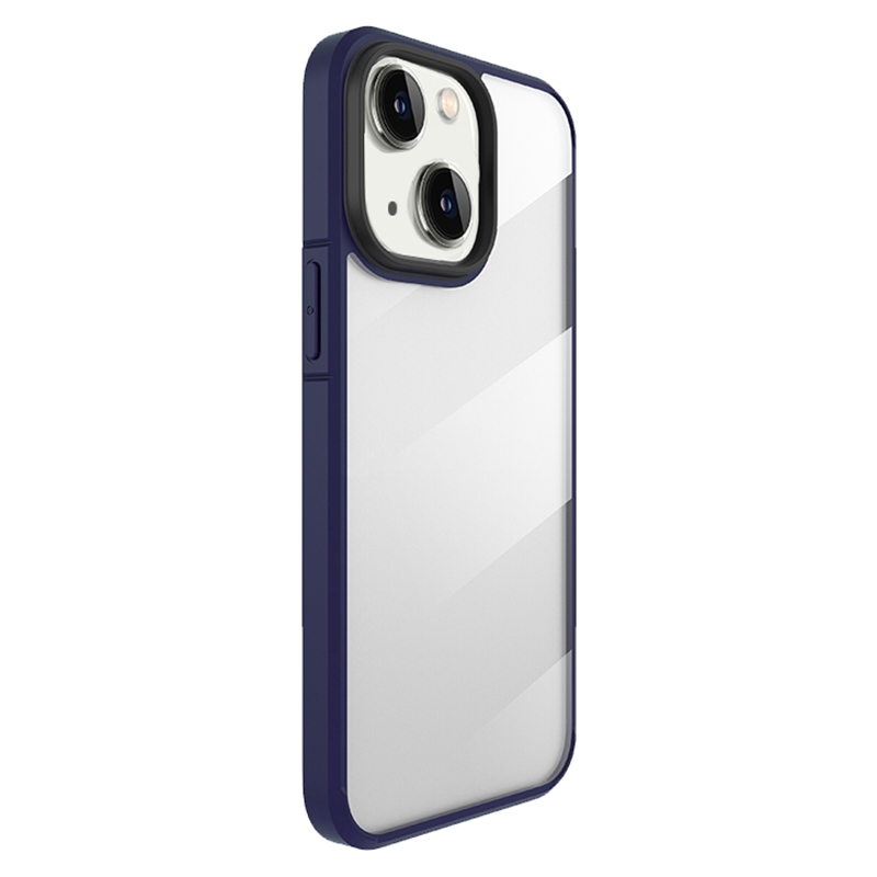 

X-level Für Iphone 15 Plus Silikonrahmen Acrylpanel Handy-hülle Telefon Zurück-deckungsschale - Dunkelblau, iPhone 15 Plus