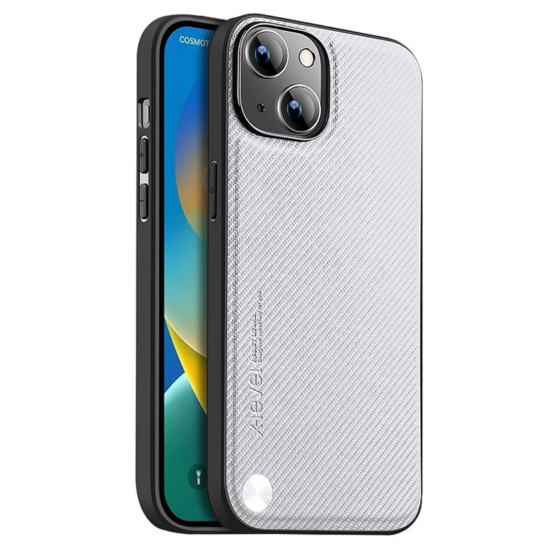 

X-level Kevlar Ii-serie Anti-fall-telefonhülle Für Iphone 15 Kohlefasertextur PU+TPU Schutzhandyabdeckung - Grau, iPhone 15