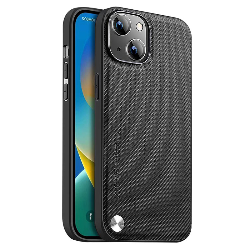 

X-level Kevlar Ii-serie Anti-fall-telefonhülle Für Iphone 15 Kohlefasertextur PU+TPU Schutzhandyabdeckung - Schwarz, iPhone 15