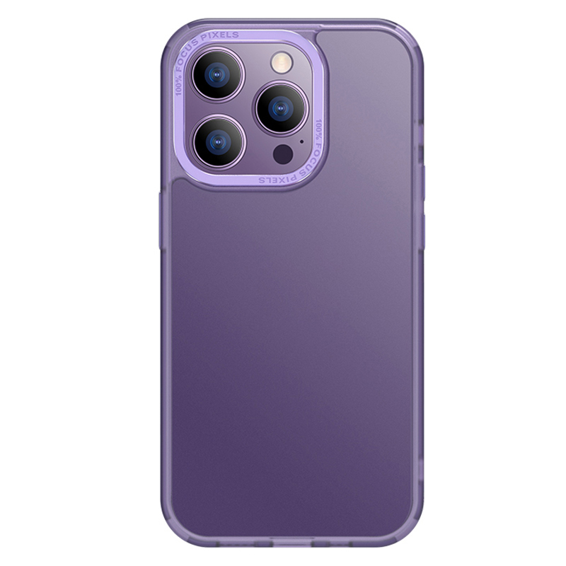 

X-level Für Iphone 15 Pro TPU+PC Matte Case Anti-kratzer-telefonabdeckung Mit Metalllinsenrahmen - Lila, iPhone 15 Pro