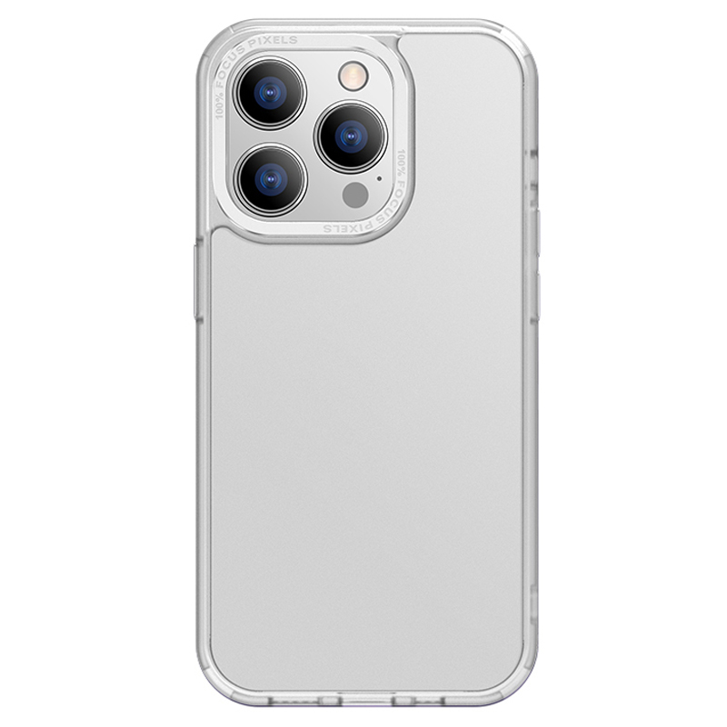 

X-level Für Iphone 15 Pro TPU+PC Matte Case Anti-kratzer-telefonabdeckung Mit Metalllinsenrahmen - Transparent Weiß, iPhone 15 Pro