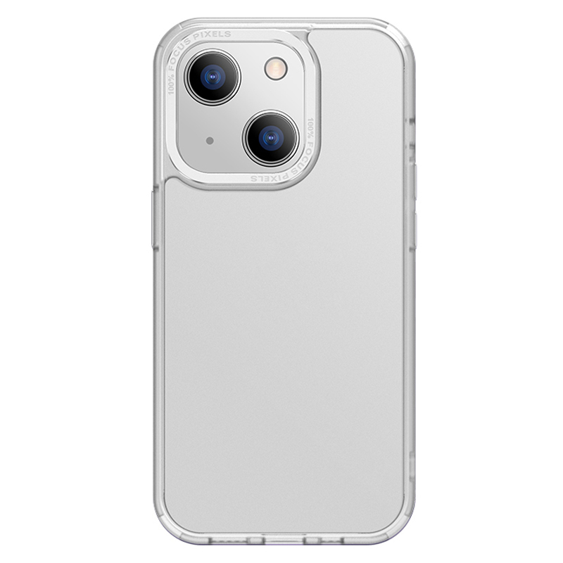 

X-level Für Iphone 15 TPU+PC Matte Zurück-deckungs-metall-objektiv-rahmen-anti-kratzer-telefonhülle - Transparent Weiß, iPhone 15