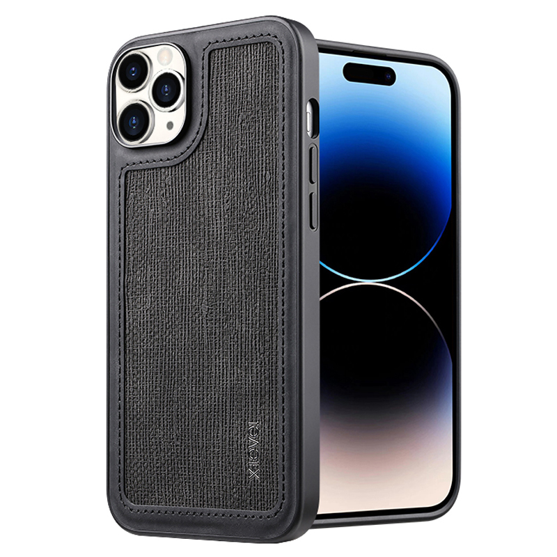 

X-level Für Iphone 15 Pro Line Spleißen Schutzschutz PU Leder + TPU Schockdes Telefonhülle - Schwarz, iPhone 15 Pro