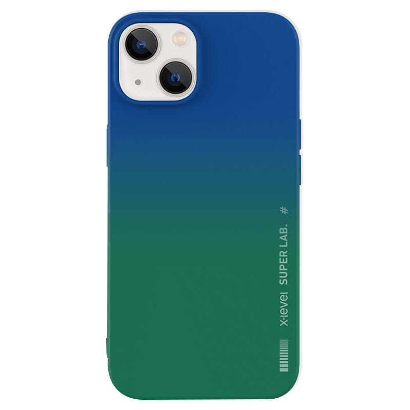 

X-level Für Iphone 15 Rainbow Series Color Splicing Phone Hülle Anti-fingerabdruck Weiches Silikon-rückenabdeckung - Grün, iPhone 15