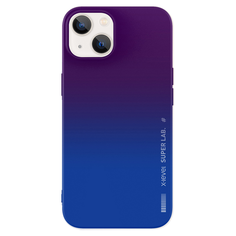 

X-level Für Iphone 15 Rainbow Series Color Splicing Phone Hülle Anti-fingerabdruck Weiches Silikon-rückenabdeckung - Blau, iPhone 15