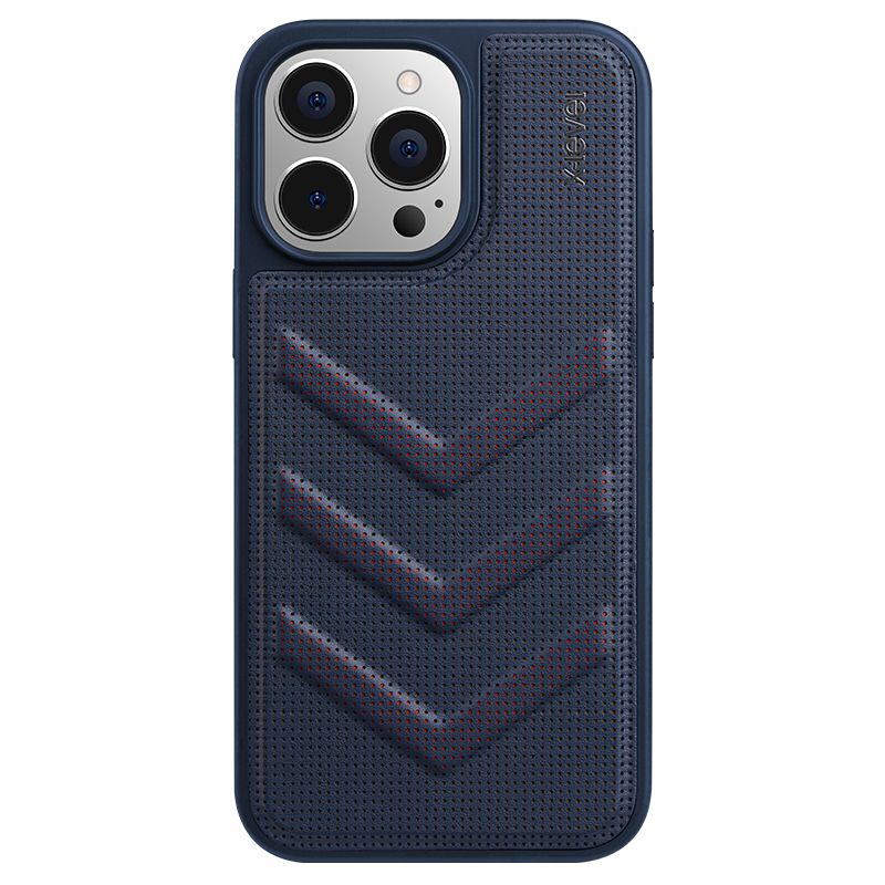 

X-level-pc+tpu-rückdeckabdeckung Für Iphone 15 Pro, V-form Textur Wärme Löst Haut-touch-telefonhülle ab - Dunkelblau, iPhone 15 Pro