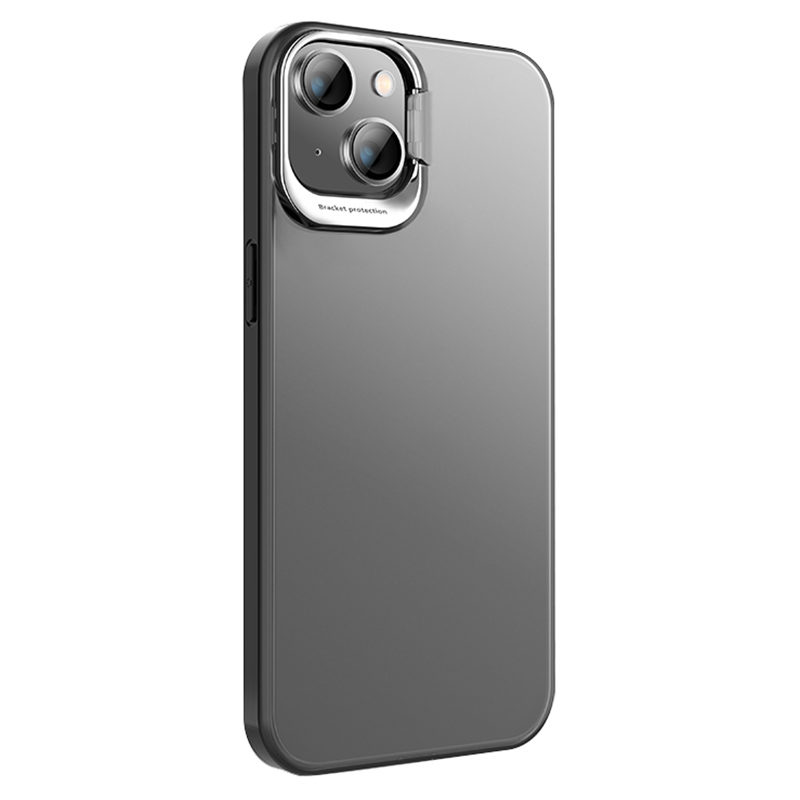 

X-level Für Iphone 15 Matte PC+TPU Phone Case Camera Frame Kickstand Drop Proof Zurück - Schwarz, iPhone 15