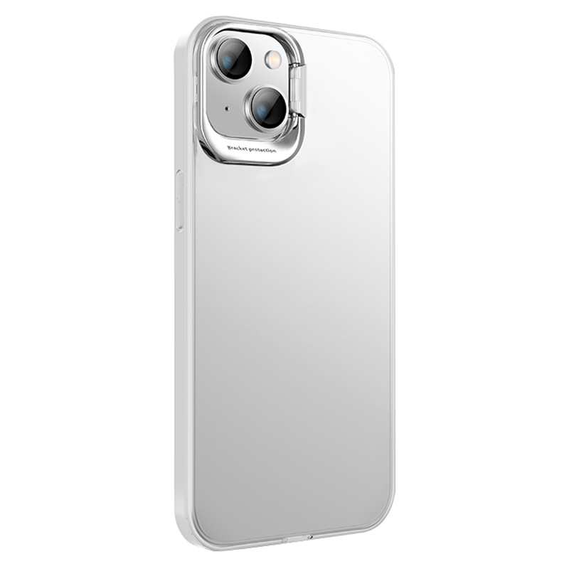 

X-level Für Iphone 15 Matte PC+TPU Phone Case Camera Frame Kickstand Drop Proof Zurück - Transparent, iPhone 15