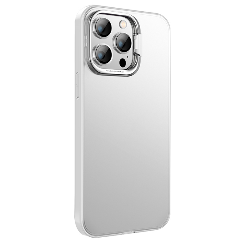 

X-level-pc+tpu-mobiltelefonhülle Für Iphone 15 Pro Max, Matte Camera Frame Kickstand Rückzugabdeckung - Transparent, iPhone 15 Pro Max