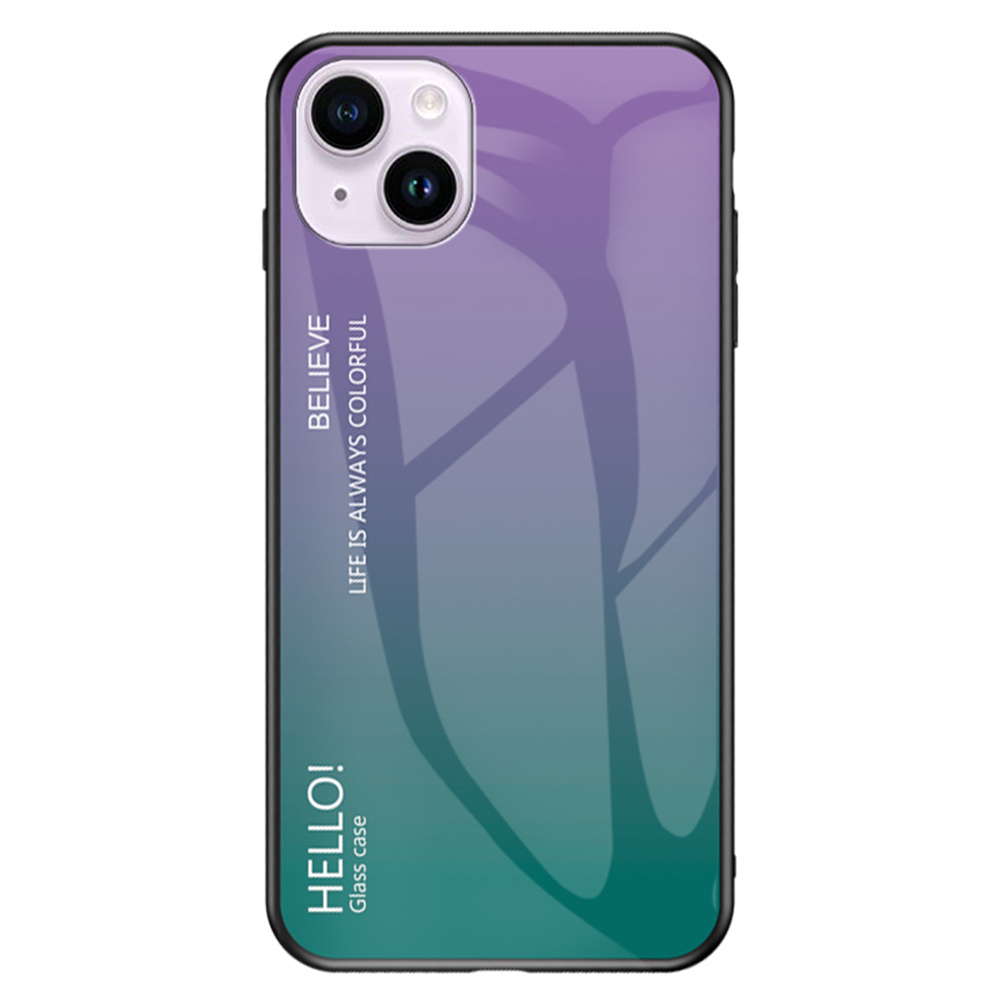 

Für Das Iphone 15 Plus -gradientenfarbe Phone Hülle Temperierte Glas+pc+tpu Schockdcoverabdeckung - Gradientenviolett, iPhone 15 Plus