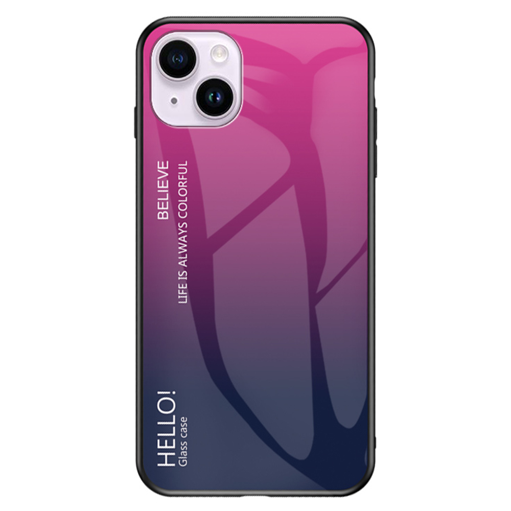 

Für Das Iphone 15 Plus -gradientenfarbe Phone Hülle Temperierte Glas+pc+tpu Schockdcoverabdeckung - Gradient Rose, iPhone 15 Plus