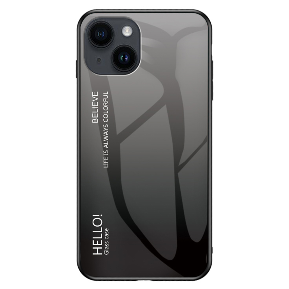 

Für Das Iphone 15 Schutzhelfeleiter Temperature+pc Back TPU -rahmengradientenhülle - Gradienten Schwarz Grau, iPhone 15