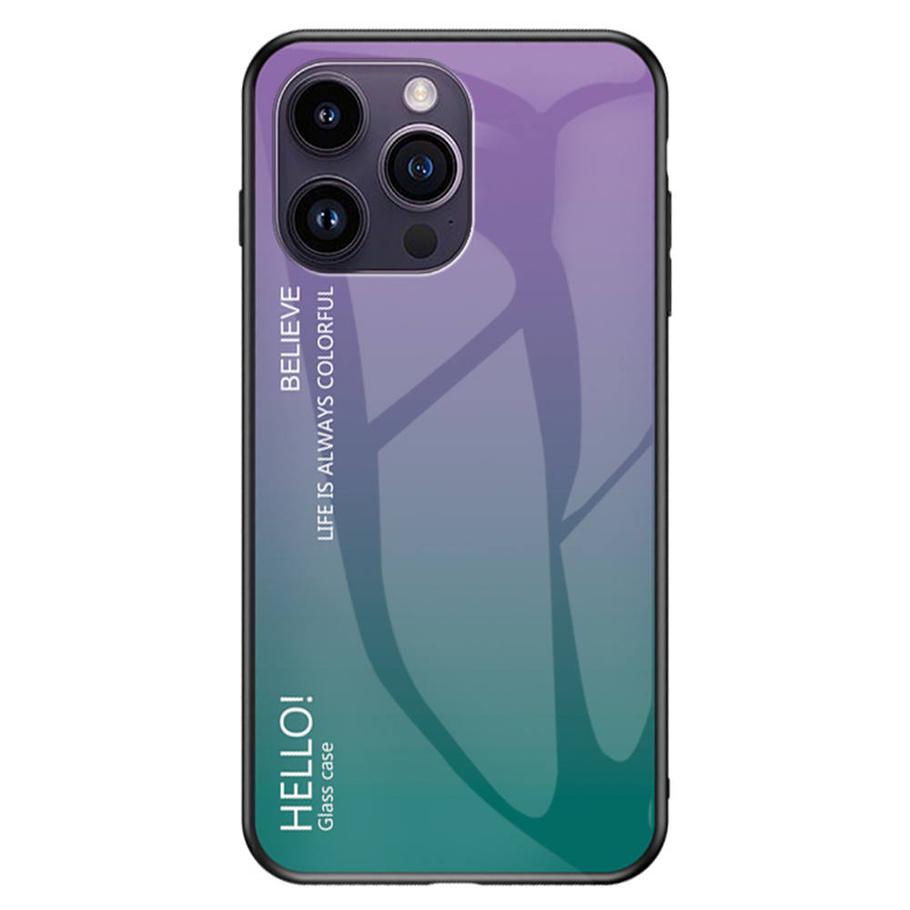 

Für Das Iphone 15 Pro Max Gradient Temperierte Glas Hülle PC+TPU Anti-drop-telefonabdeckung - Gradientenviolett, iPhone 15 Pro Max