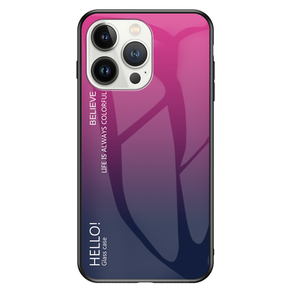 

Für Das Iphone 15 Pro Temperierte Glas Zurück -abdeckung PC+TPU -gradientenfarbe Design Telefonhülle - Gradient Rose, iPhone 15 Pro