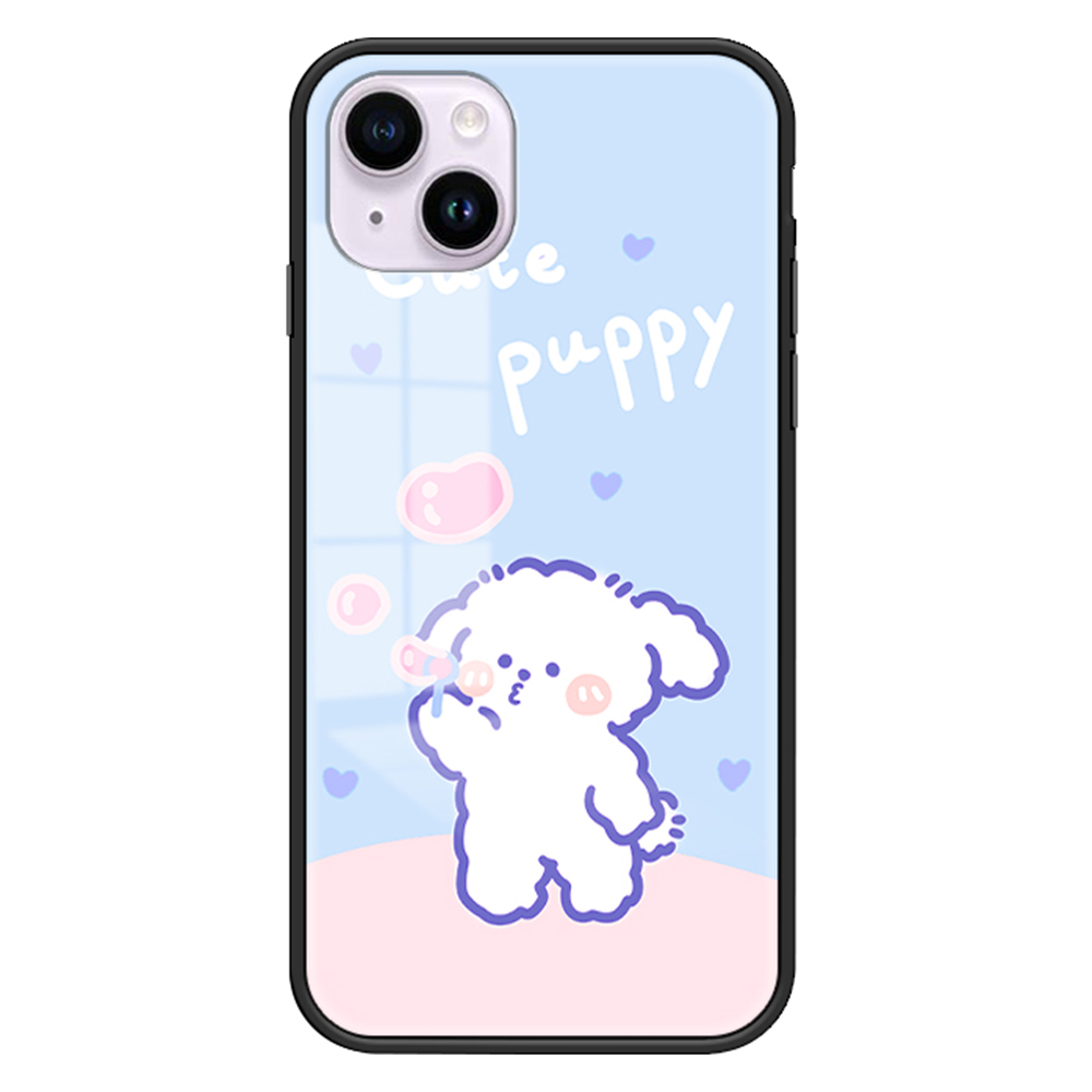 

Für Das Iphone 15 Plus-musterdruck Gepacktes Glas Hülle PC+TPU Anti-kratzer-telefonabdeckung - Bubble Dog, iPhone 15 Plus