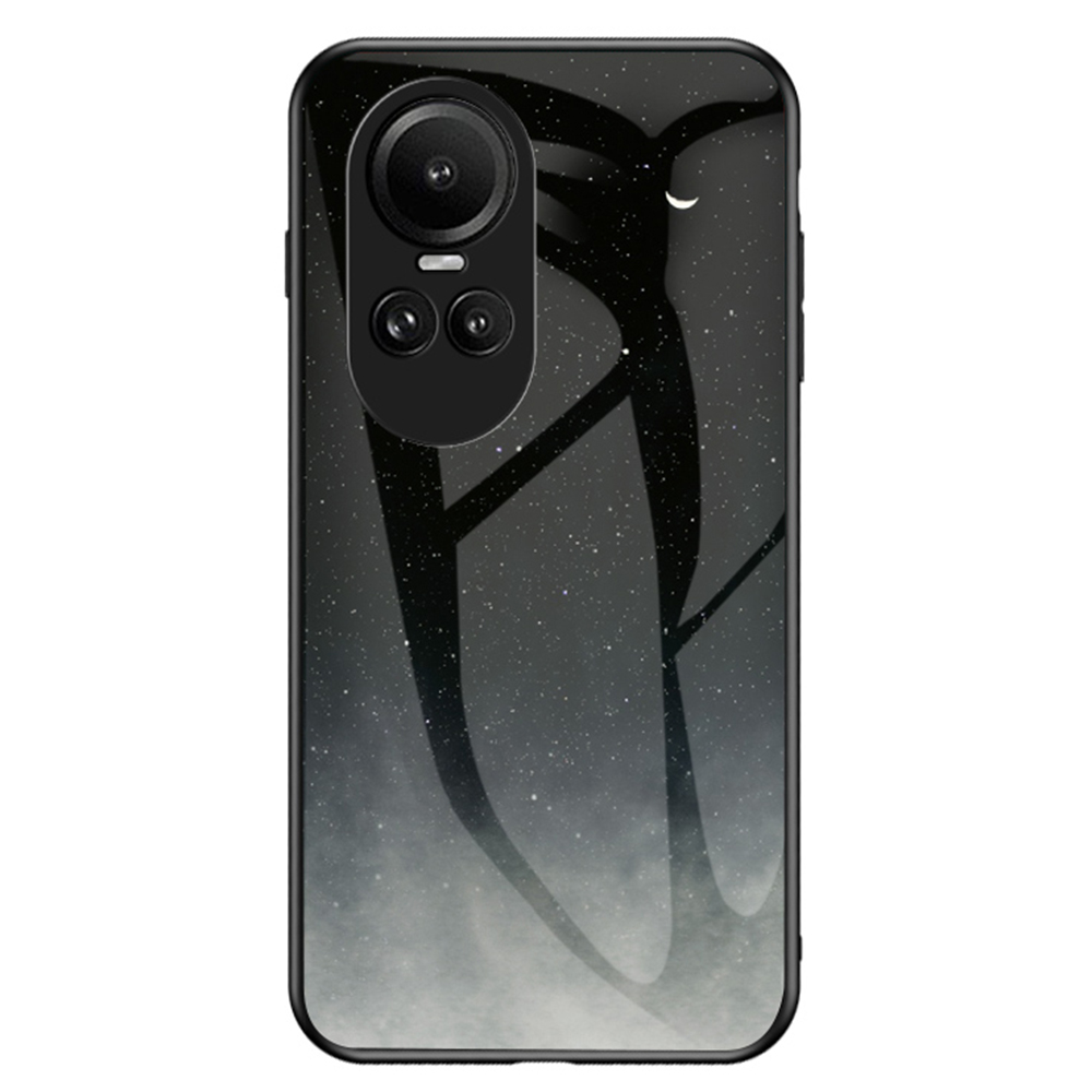 

Für Oppo Reno10 5G (global) / Reno10 Pro 5G (global) Temperiertes Glas+pc+tpu -deckung Starry Sky Muster Phone Hülle - Sternenmond, Oppo Reno10 5G (Global)