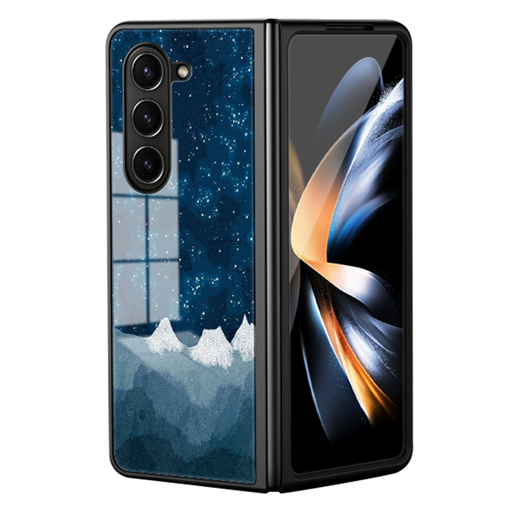 

Für Samsung Galaxy Z Fold5 5G Starry Sky Muster Abdeckung Temperiertes Glas+pc+tpu Hybridschale Telefonabdeckung - Strenger Strenger, Galaxy Z Fold5 5G