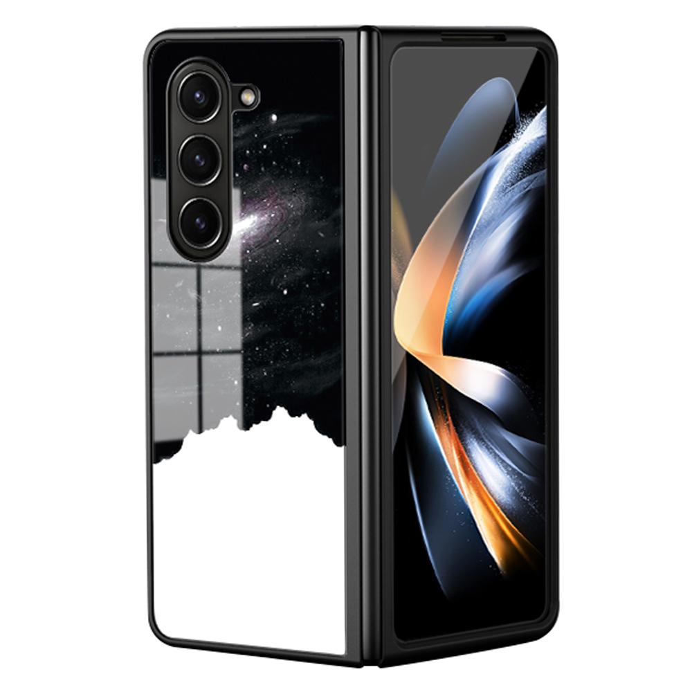 

Für Samsung Galaxy Z Fold5 5G Starry Sky Muster Abdeckung Temperiertes Glas+pc+tpu Hybridschale Telefonabdeckung - Kosmischer Sternenhimmel, Galaxy Z Fold5 5G