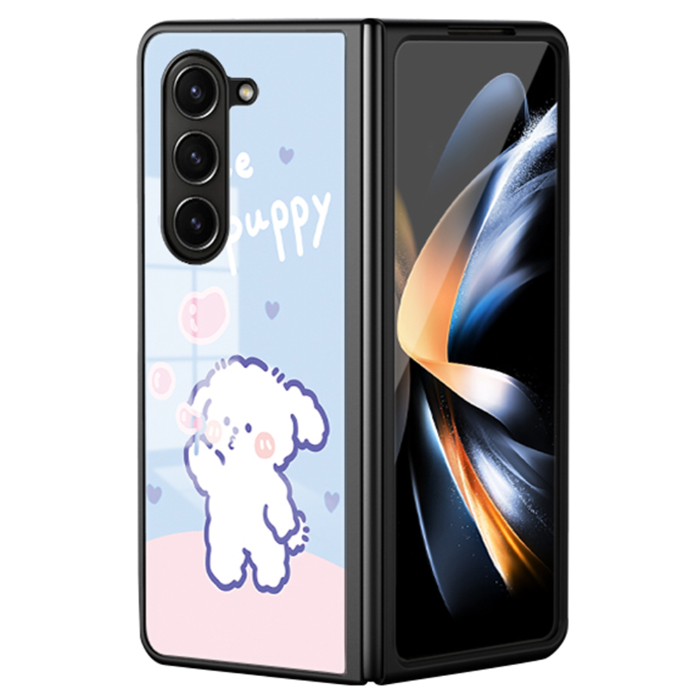 

Für Samsung Galaxy Z Fold5 5G Cartoon Muster Druckphase Temperiertes Glas+pc+tpu -faltabdeckung - Luft- Und Raumfahrt Kaninchen, Galaxy Z Fold5 5G