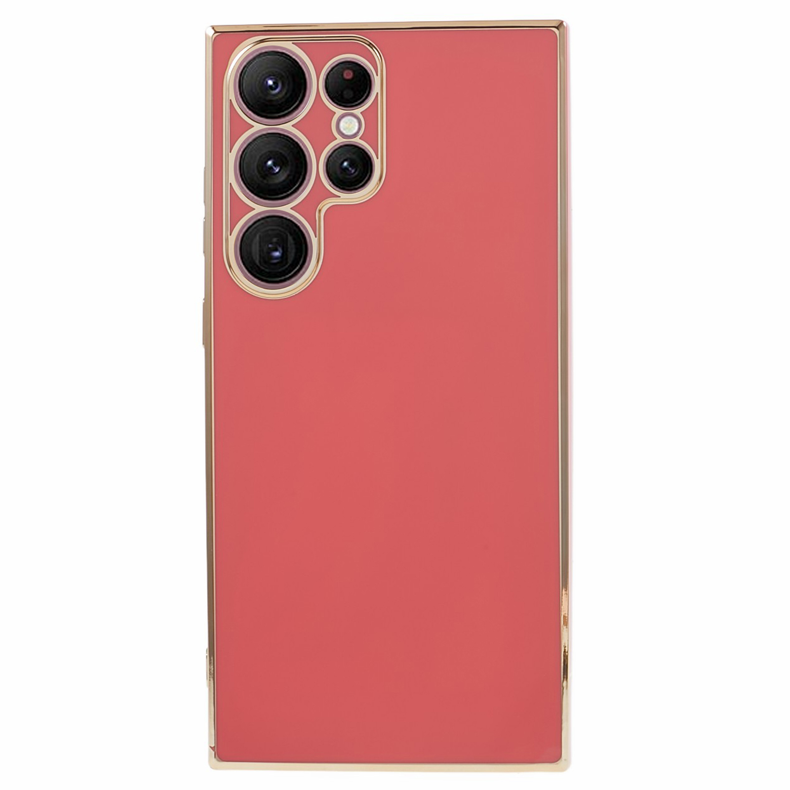 

Für Samsung Galaxy S22 Ultra 5G 6d Elektroplattiertes Gehäuse Glossy Soft TPU -telefonabdeckung - Rot, Galaxy S22 Ultra 5G