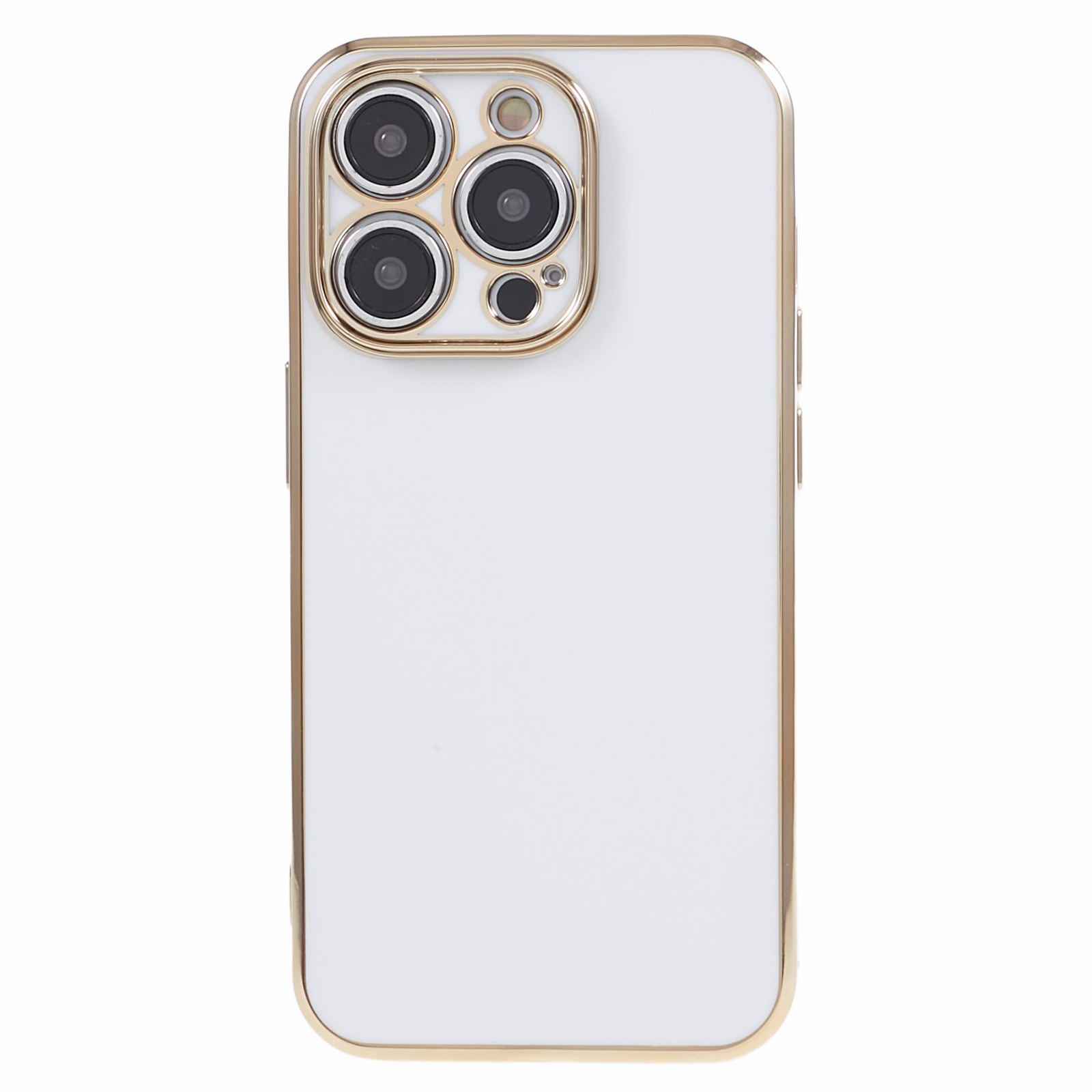 

Für Iphone 15 Pro 6d Electroplating Case Glossy TPU Anti-scratch-telefonabdeckung - Weiß, iPhone 15 Pro