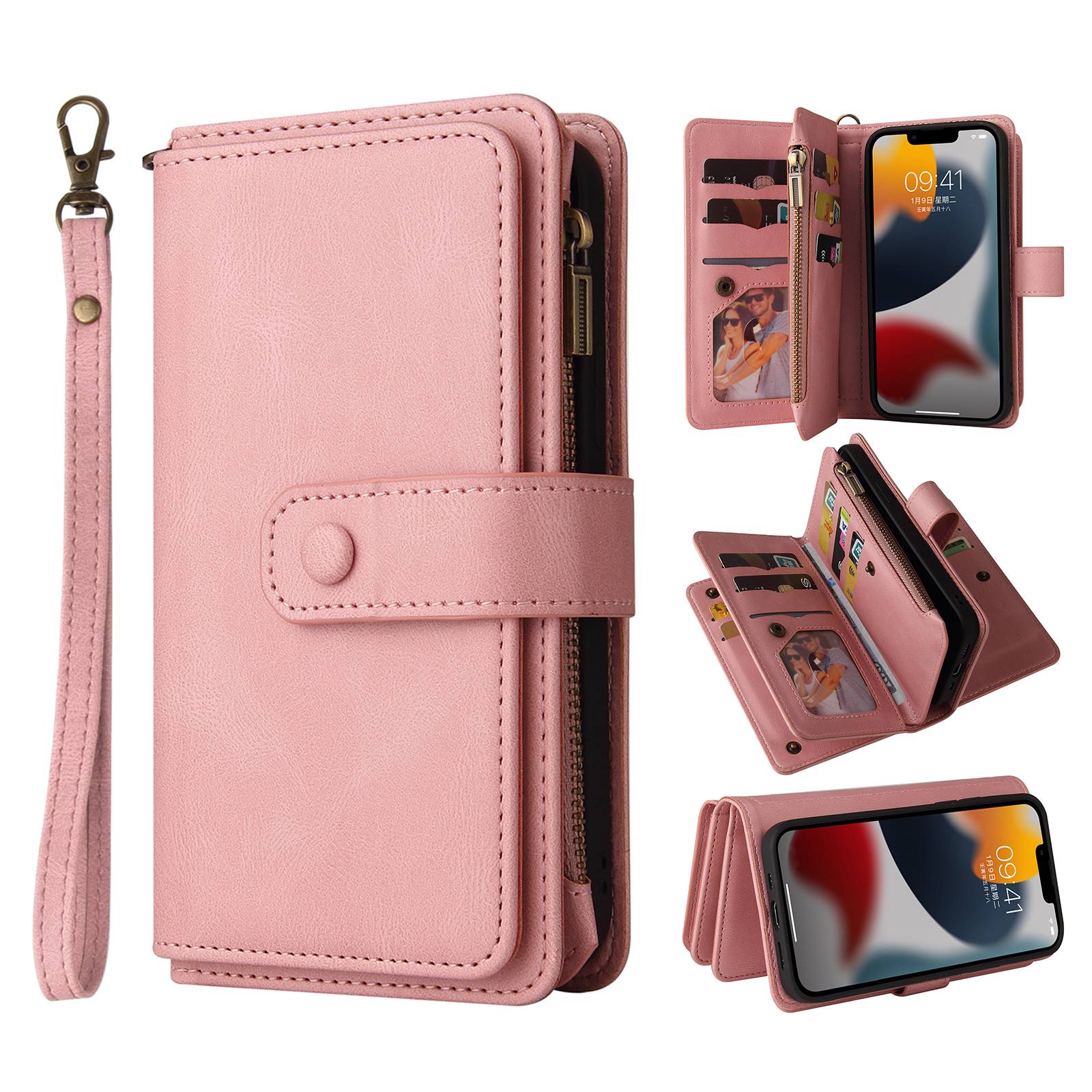 

KT Multifunktionaler Serie-2 Für Iphone 15 Mehrere Kartenschlitzballer - Rosa, iPhone 15