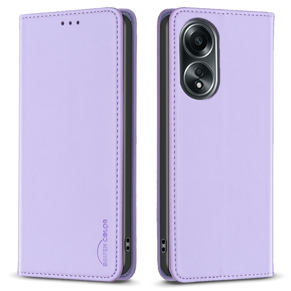 

Binfen Farbe BF18 Für Oppo A58 4G / A98 5G Faltbarer Ständer Leder Cover Phone Haufen Kartenhalter Shell - Lila, Oppo A58 4G