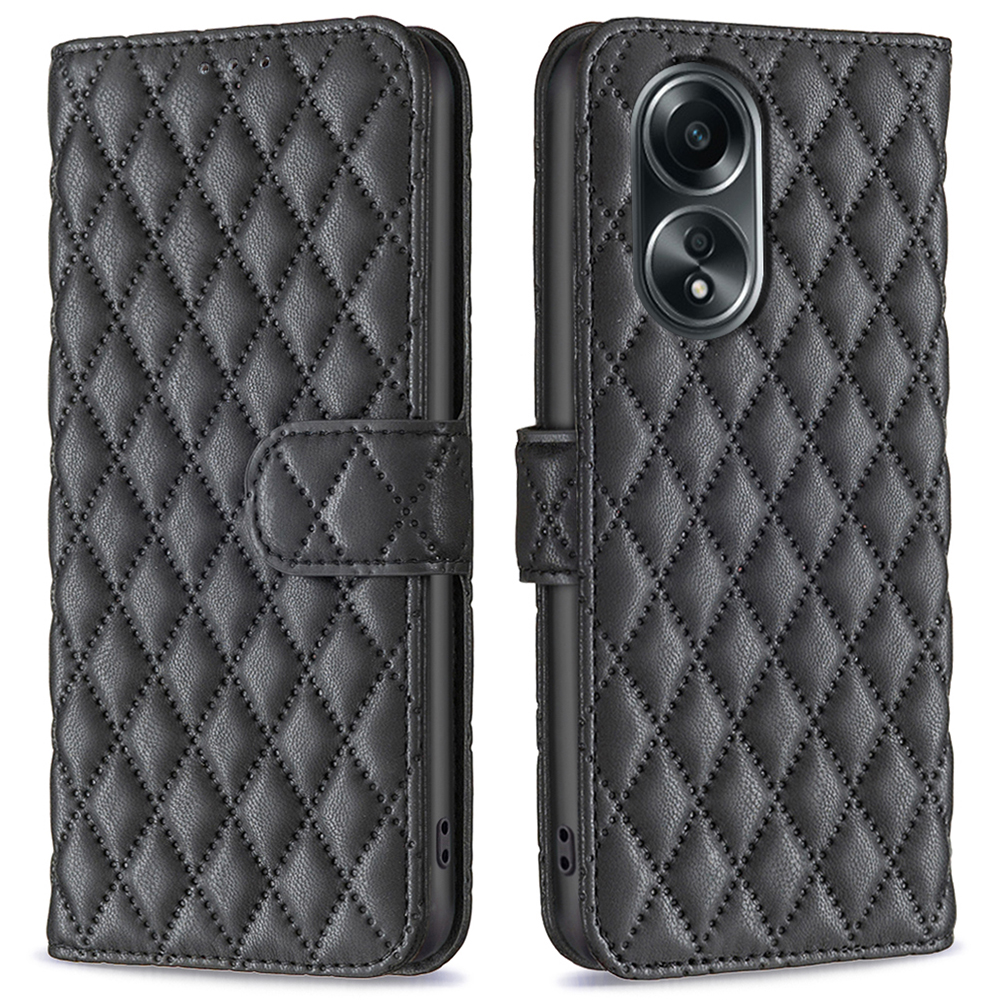 

Binfen Color BF Style-14 Für Oppo A58 4g / A98 5G Eingeprägter Leder -hülle Wallet Stand Flip Telefonabdeckung - Schwarz, Oppo A58 4G