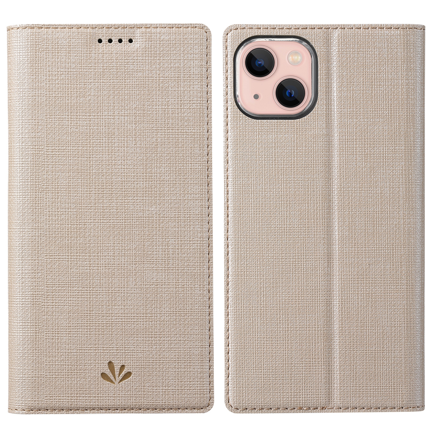 

VILI Dmx-serie Ant-scratch Leder-telefonhülle Für Iphone 15, Standcover Mit Kartensteckplatz - Khaki, iPhone 15