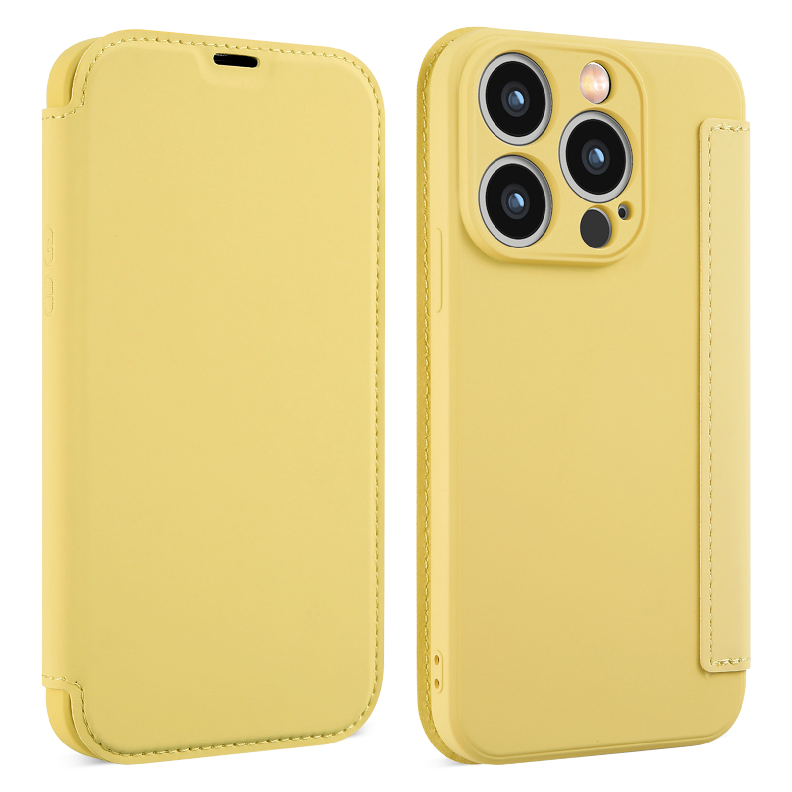 

Skin-touch-telefonabdeckung Für Iphone 15 Pro Max, Stoßdämpfer Kartenhalter Flüssige Silikon-kickständer Hülle - Gelb, iPhone 15 Pro Max
