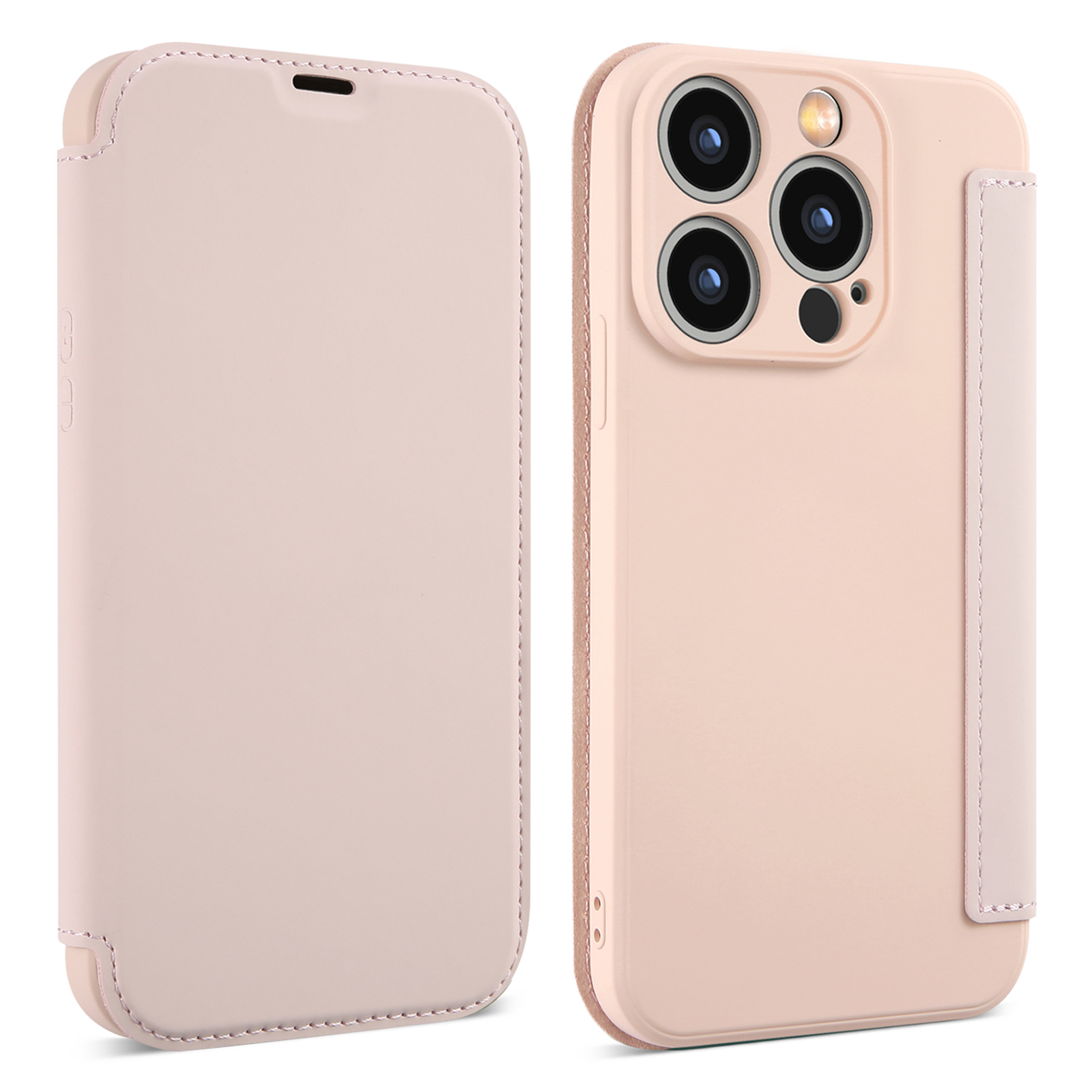 

Skin-touch-telefonabdeckung Für Iphone 15 Pro Max, Stoßdämpfer Kartenhalter Flüssige Silikon-kickständer Hülle - Rosa, iPhone 15 Pro Max
