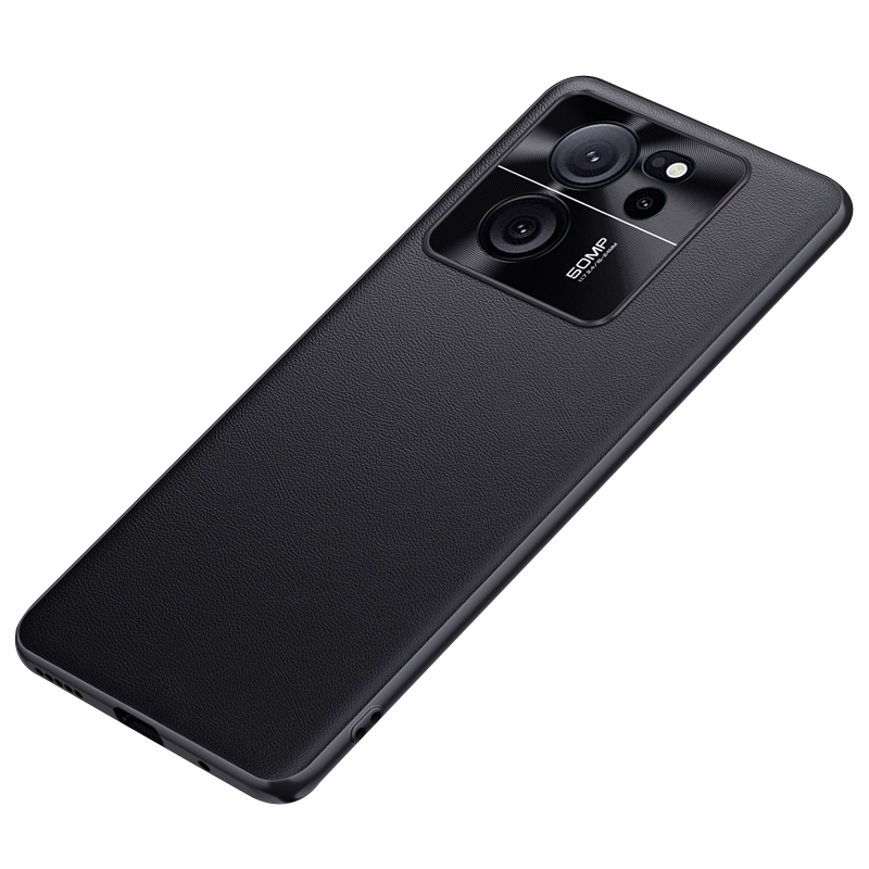 

Für Xiaomi Redmi K60 Ultra Pu-lederbeschichteter TPU + PC Phone Hülle Metalllinsenschutz Anti-drop-abdeckung - Schwarz, Xiaomi Redmi K60 Ultra