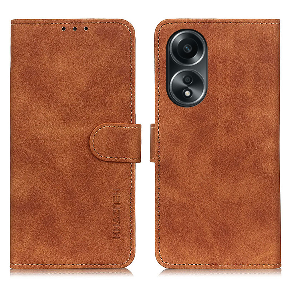 

Khazneh Telefonkoffer Für Oppo A58 4g, Retro Textur PU Leder -stand Wallet Telefonabdeckung - Braun, Oppo A58 4G