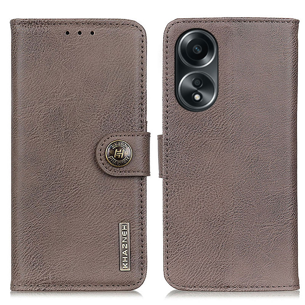 

Khazneh Handyabdeckung Für Oppo A58 4g, Cowide Textur Case PU Lederstand Wallet - Khaki, Oppo A58 4G