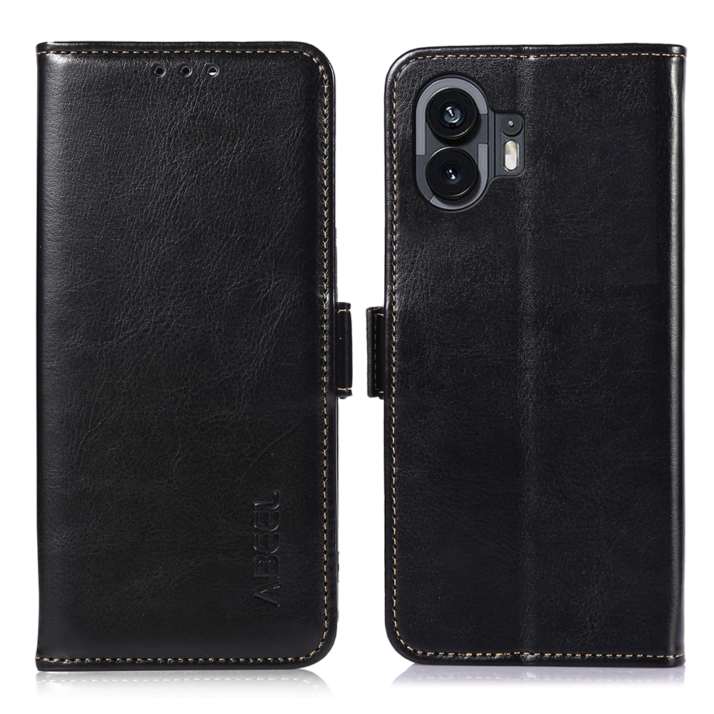 

Abeel Für Nichts Telefon (2) Schockdes Telefon Hülle Crazy Horse Textur PU Leder Brieftasche Mobiltelefon Shellabdeckung - Schwarz, Nothing Phone (2)