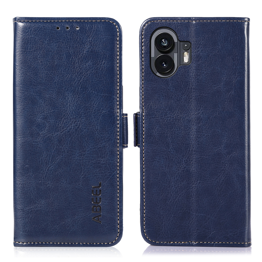 

Abeel Für Nichts Telefon (2) Schockdes Telefon Hülle Crazy Horse Textur PU Leder Brieftasche Mobiltelefon Shellabdeckung - Blau, Nothing Phone (2)