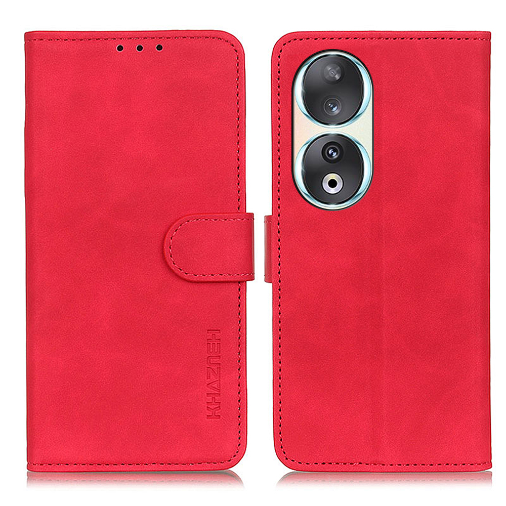 

Khazneh Für Ehren 90 Brieftaschen-telefonabdeckung Retro Textur PU Lederständer Anti-fingerabdruck Hülle - Rot, Honor 90